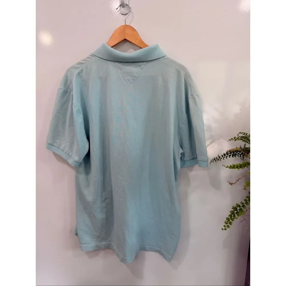 Tommy‎ Hilfiger Polo Shirt Mint Green XXL Cotton